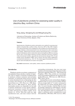 Protistology Use of planktonic protists for assessing water quality in