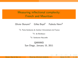 Measuring inflectional complexity: French and Mauritian