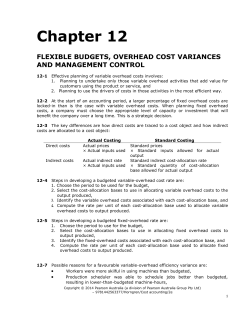 flexible budgets, overhead cost variances