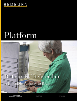 Britain`s EU Referendum - A Plausible Pathway to Brexit