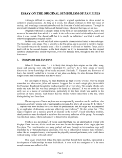 essay on the original symbolism of pan pipes