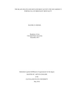 THE BLACK DEATH AND GIOVANNI BOCCACCIO`S THE