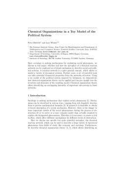 Chemical Organizations in a Toy Model of the Political System