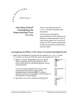 Investigating the Slope-Intercept Form of a Line