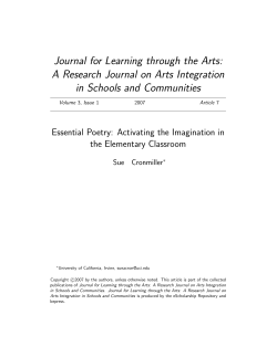 Activating the Imagination in the Elementary Classroom