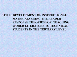 development of instructional materials using the reader