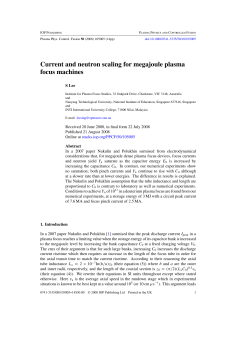 Current and neutron scaling for megajoule plasma focus machines