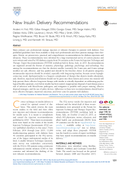 New Insulin Delivery Recommendations