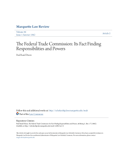 The Federal Trade Commission - Marquette Law Scholarly Commons