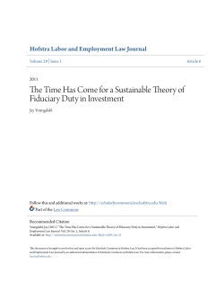 The Time Has Come for a Sustainable Theory of Fiduciary Duty in