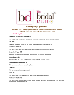 Wedding budget guidelines…
