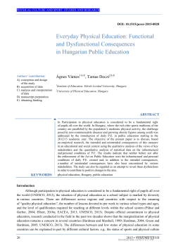 Everyday Physical Education: Functional and Dysfunctional