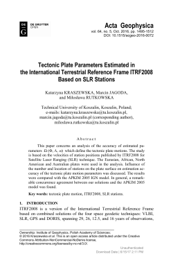 Tectonic Plate Parameters Estimated in the International Terrestrial