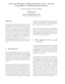Automatic Detection of Disturbing Robot Voice and Ping Pong E ects