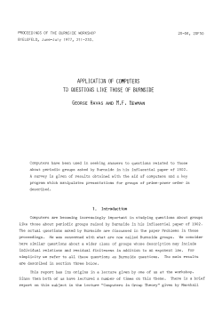 Application of computers to questions like those of Burnside