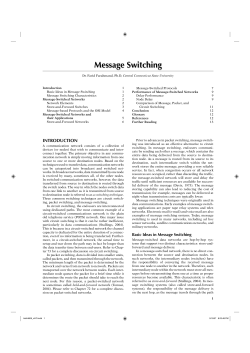Message Switching - Sonoma State University