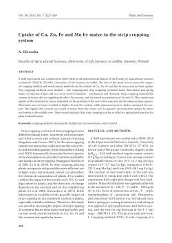Uptake of Cu, Zn, Fe and Mn by maize in the strip cropping system
