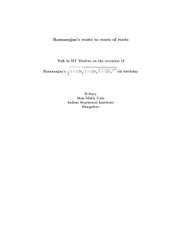 Ramanujan`s route to roots of roots