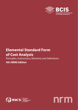 Elemental Standard Form of Cost Analysis