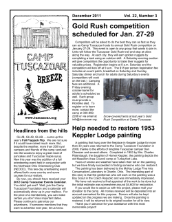 Gold Rush competition scheduled for Jan. 27-29