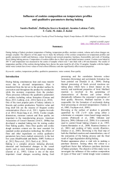 Influence of cookies composition on temperature profiles and