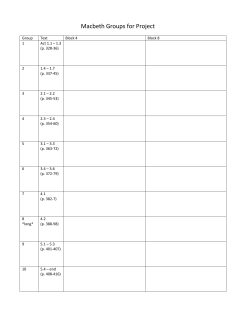 Macbeth Groups for Project