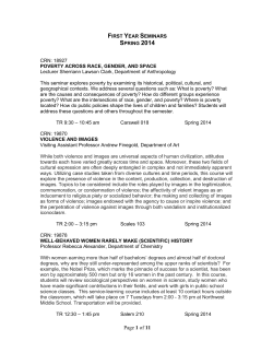 Spring 2014 &ndash; First Year Seminar