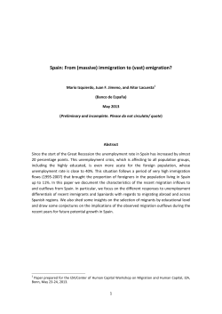 Spain: From (massive) immigration to (vast) emigration?