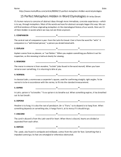 15 Perfect Metaphors Hidden in Word Etymologies BY Arika Okrent