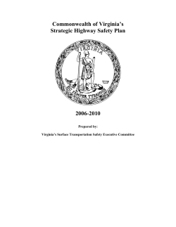 Commonwealth Of Virginia`s Strategic Highway Safety Plan