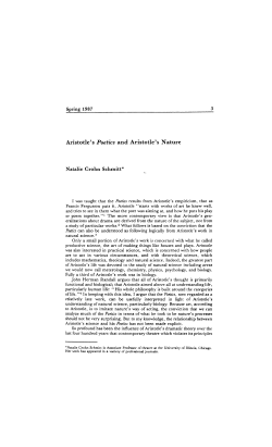 Aristotle`s Poetics and Aristotle`s Nature