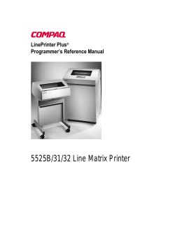 5525B/31/32 Line Matrix Printer LinePrinter Plus Programmer`s
