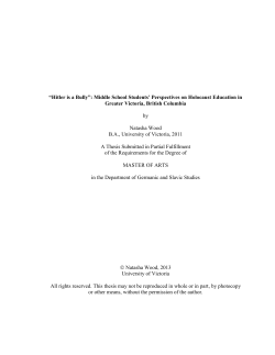 "Hitler is a Bully" Middle School Students` Perspectives on Holocaust