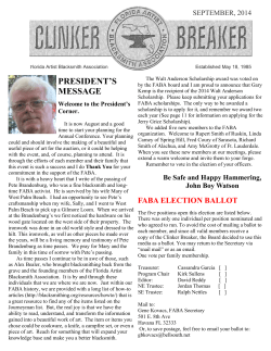 president`s message - Florida Artist Blacksmith Association