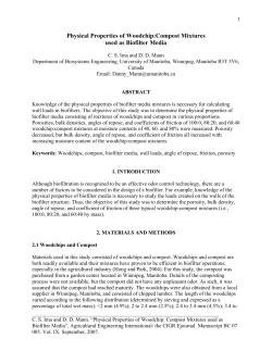 Physical Properties of Woodchip:Compost Mixtures used as Biofilter