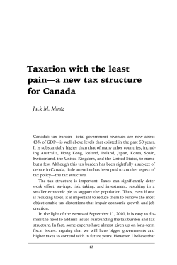 Taxation with the least pain&mdash;a new tax structure for Canada