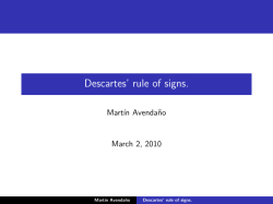 Descartes` rule of signs.