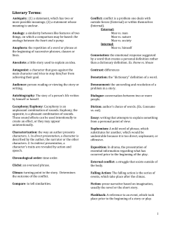 Literary Terms: