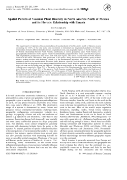 Spatial Pattern of Vascular Plant Diversity in North America North of