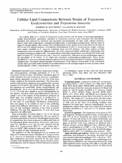 Cellular Lipid Comparisons Between Strains of Treponema