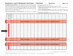 Temperature log for refrigerator and freezer