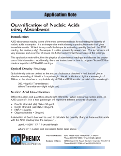 Quantification of Nucleic Acids using Absorbance