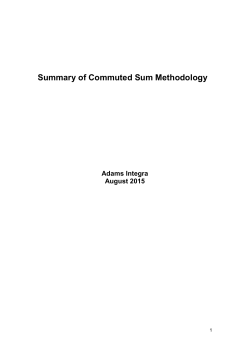 Summary of Commuted Sum Methodology