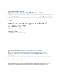 FM 8-10-8, Medical Intelligence in a Theater of Operations, July 1989