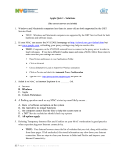 Apple Quiz 1 - Solutions 1. Windows and Macintosh computers less