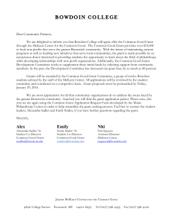 Common Good Grant Application Format