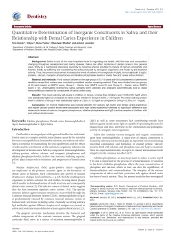 Quantitative Determination of Inorganic Constituents in Saliva and