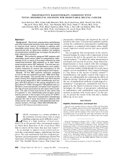 Preoperative Radiotherapy Combined with Total Mesorectal