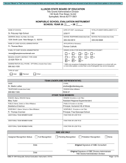 Nonpublic School Evaluation Instrument