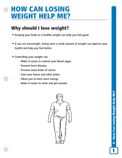 HOW CAN LOSING WEIGHT HELP ME?
